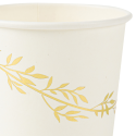 8 gobelets "blanc feuilles dorées"