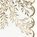 16 serviettes "blanc feuilles dorées"