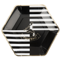 8 assiettes hexagonales "football" - 26 cm