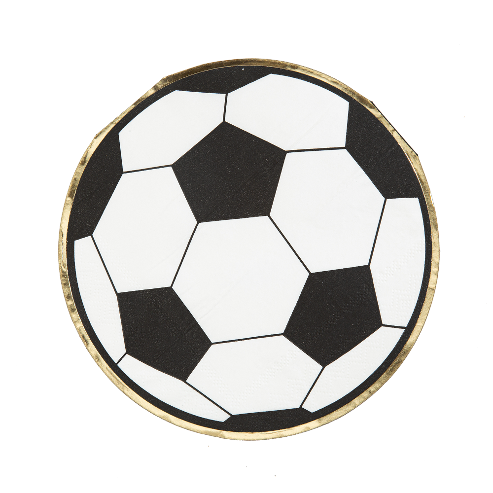 16 serviettes "ballon de foot" - 26 cm