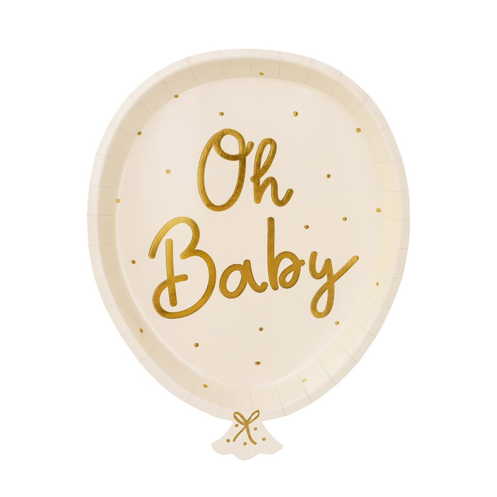 6 assiettes ballon "Ho baby" - 22 cm