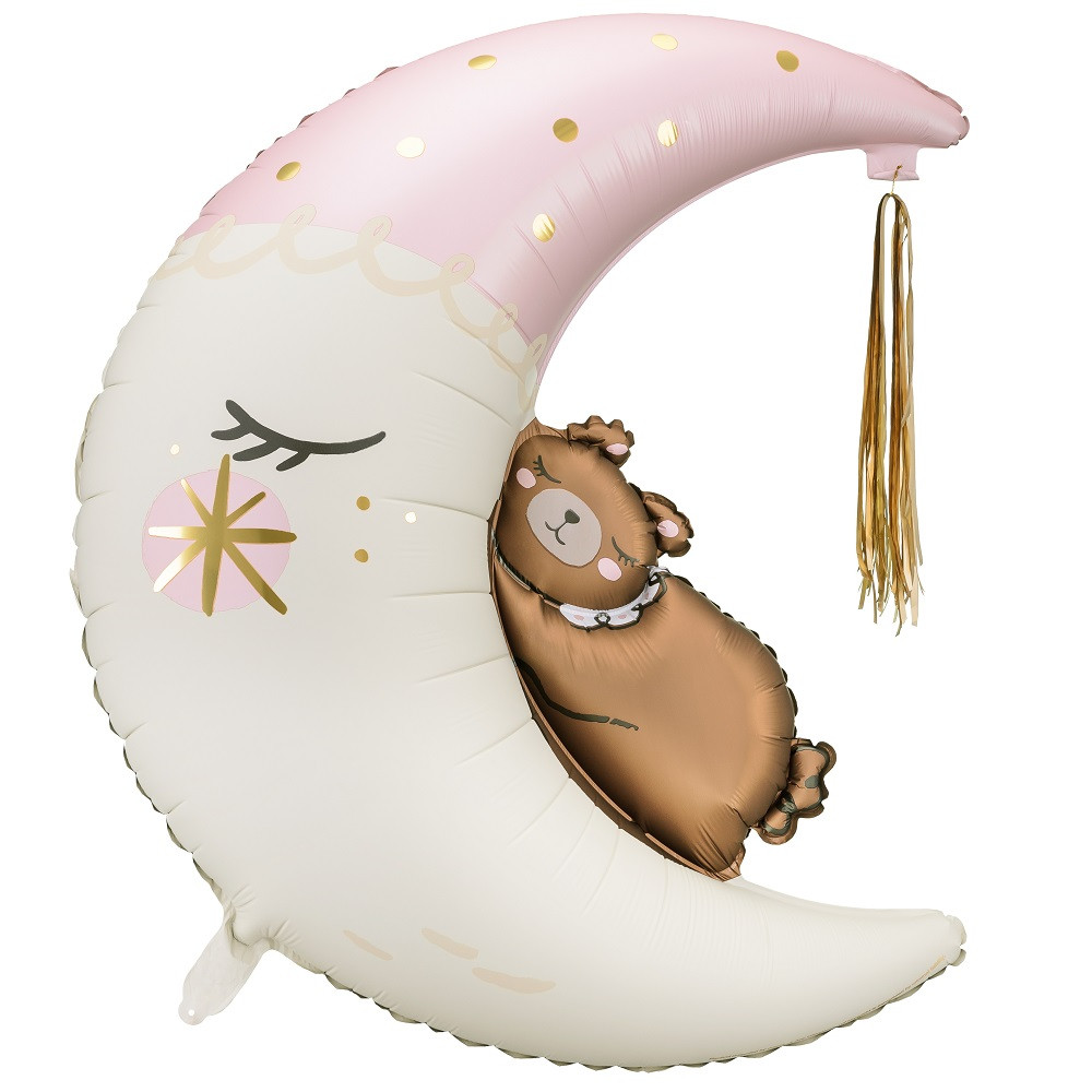 Ballon mylar "lune ourson" - 98 cm