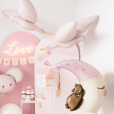 Ballon mylar "cigogne rose"...