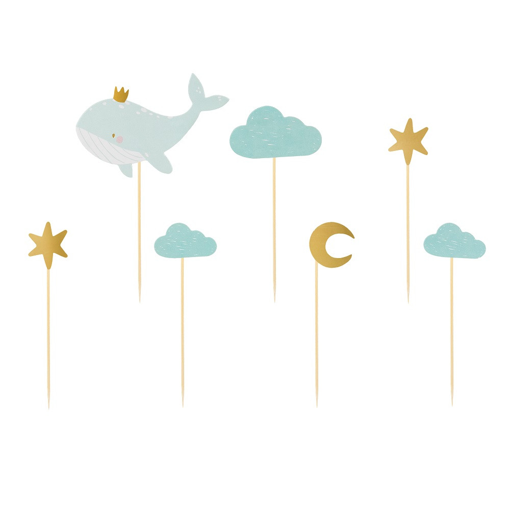 7 Cupcake Cake topper - Baleine