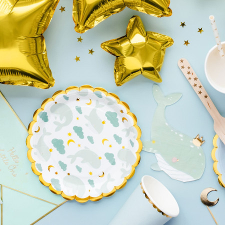 6 assiettes "baby baleine"...