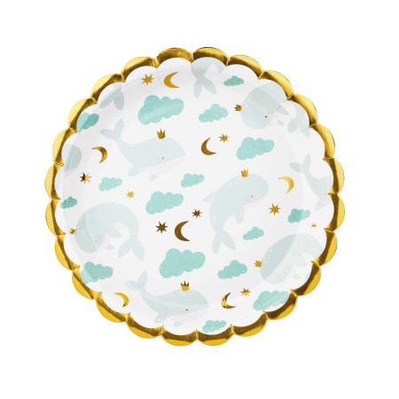 6 assiettes "baby baleine"...