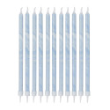 12 bougies longues "marbre bleu" - 18 cm