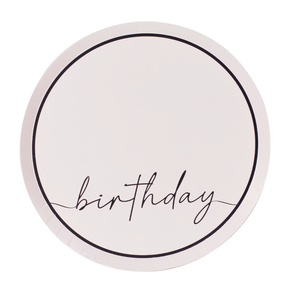 8 assiettes nude "birthday" - 25 cm