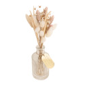 Petit vase + bouquet de fleurs séchées "Mamie chérie" - Etiquette personnalisable