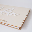Livre d'or rectangle personnalisable en bois "baptême festons"
