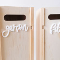 2 boîtes pronostics + étiquettes personnalisées "Fille ou garçon" -  32cm