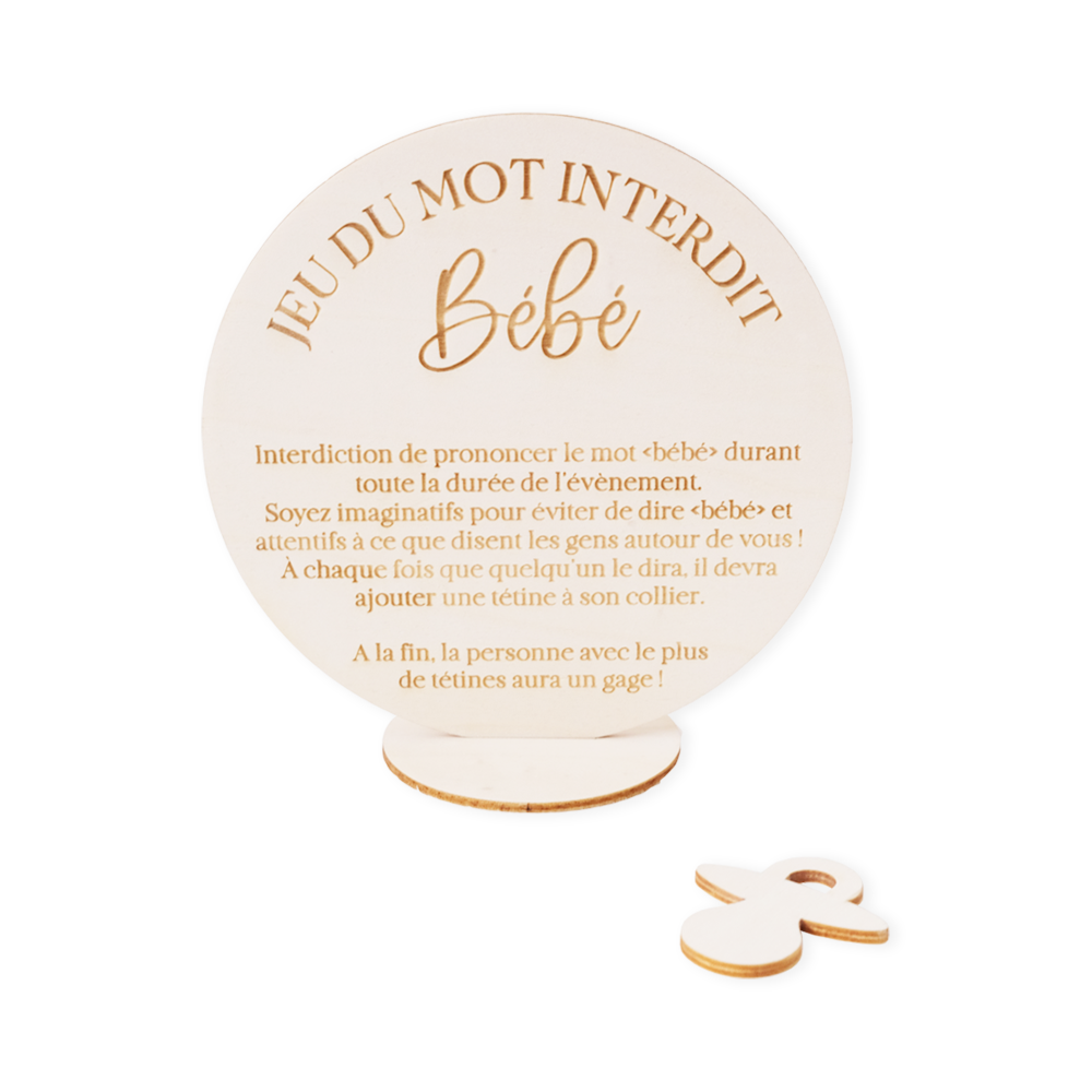 Jeu du mot interdit panneau + tétines