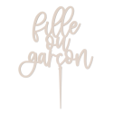 Cake topper "Fille ou garçon" - couleur au choix