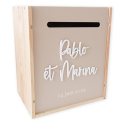 Urne en bois et plexiglas personnalisable "Sand"