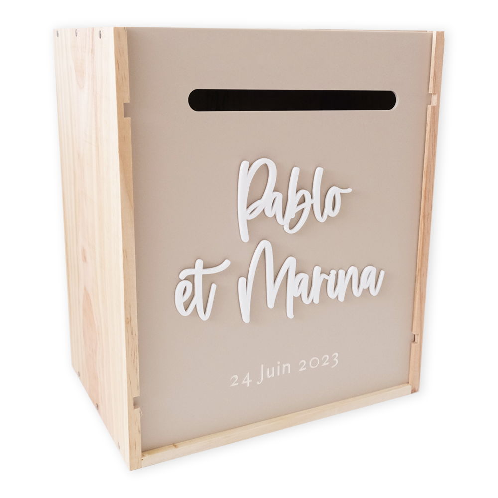 Urne en bois et plexiglas personnalisable "Sand"