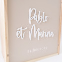 Urne en bois et plexiglas personnalisable "Sand"