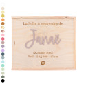 Boite à souvenirs naissance - couleur et motif au choix