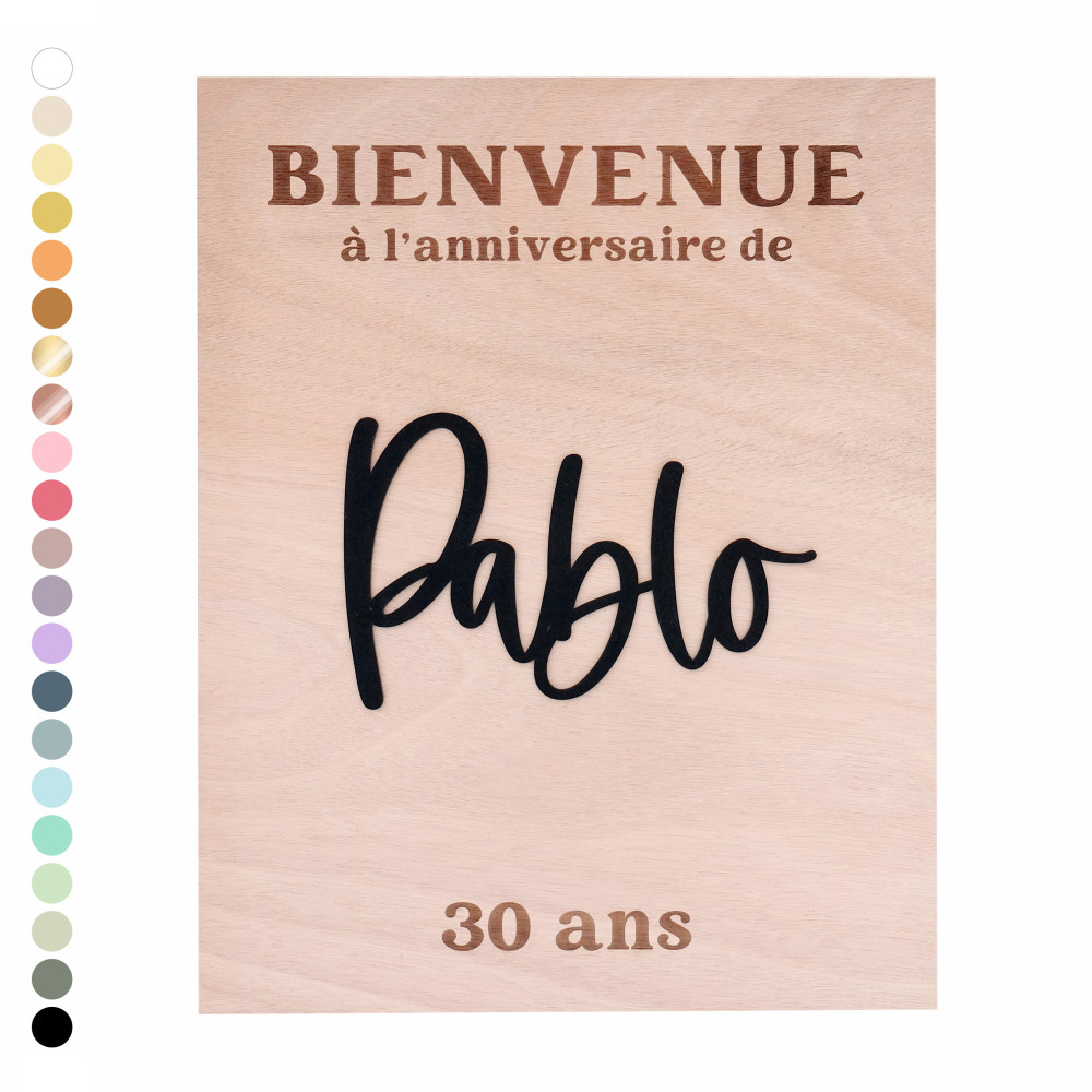 Panneau personnalisable rectangulaire "mix and match" - couleur au choix