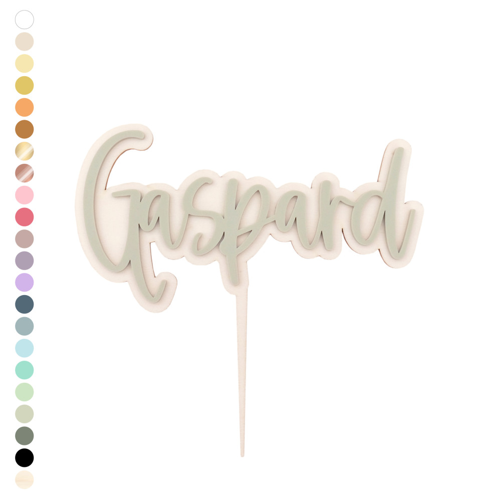 Cake topper personnalisable "mix and match" - couleur au choix