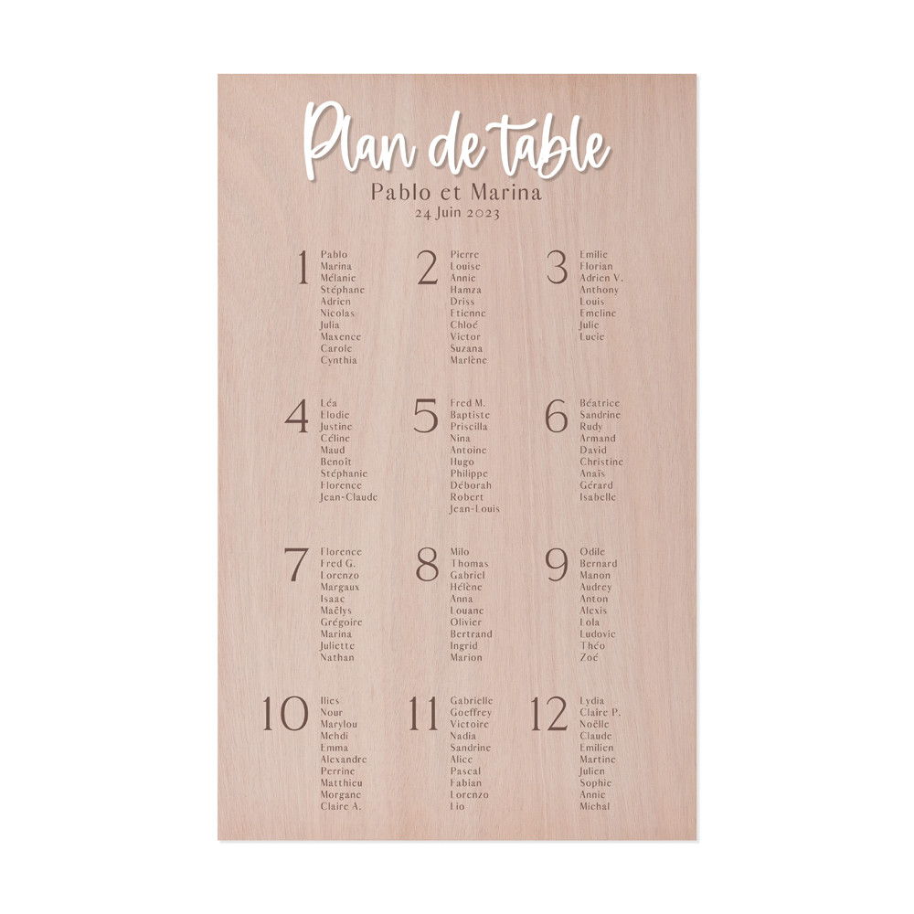 Plan de table personnalisable rectangulaire "Sand" - 80 cm