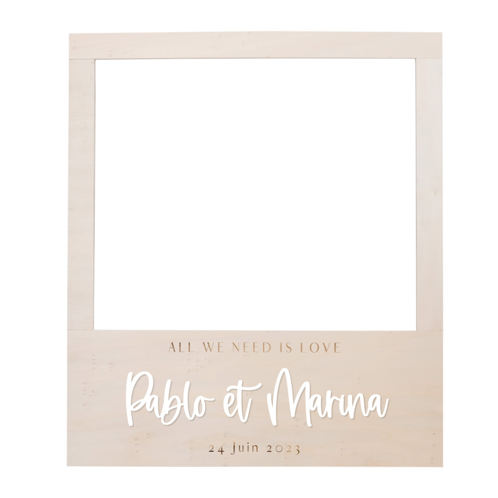 Cadre photobooth personnalisable mariage "Sand" - 80 cm