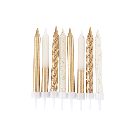 8 bougies tendances "dorées"