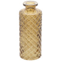 Vase allongé en verre "losange ocre" - 13.2 cm