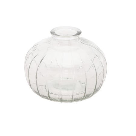 Vase boule en verre strié...