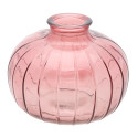 Vase boule en verre strié "rose pastel" - 11 cm