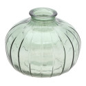 Vase boule en verre strié "vert sauge" - 11 cm