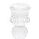 Bougeoir en verre "baroque transparent" - 10.5 cm