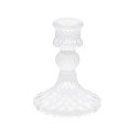 Bougeoir en verre "baroque transparent" - 10.5 cm