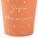 8 gobelets terracotta "joyeux anniversaire"