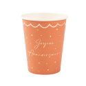 8 gobelets terracotta "joyeux anniversaire"