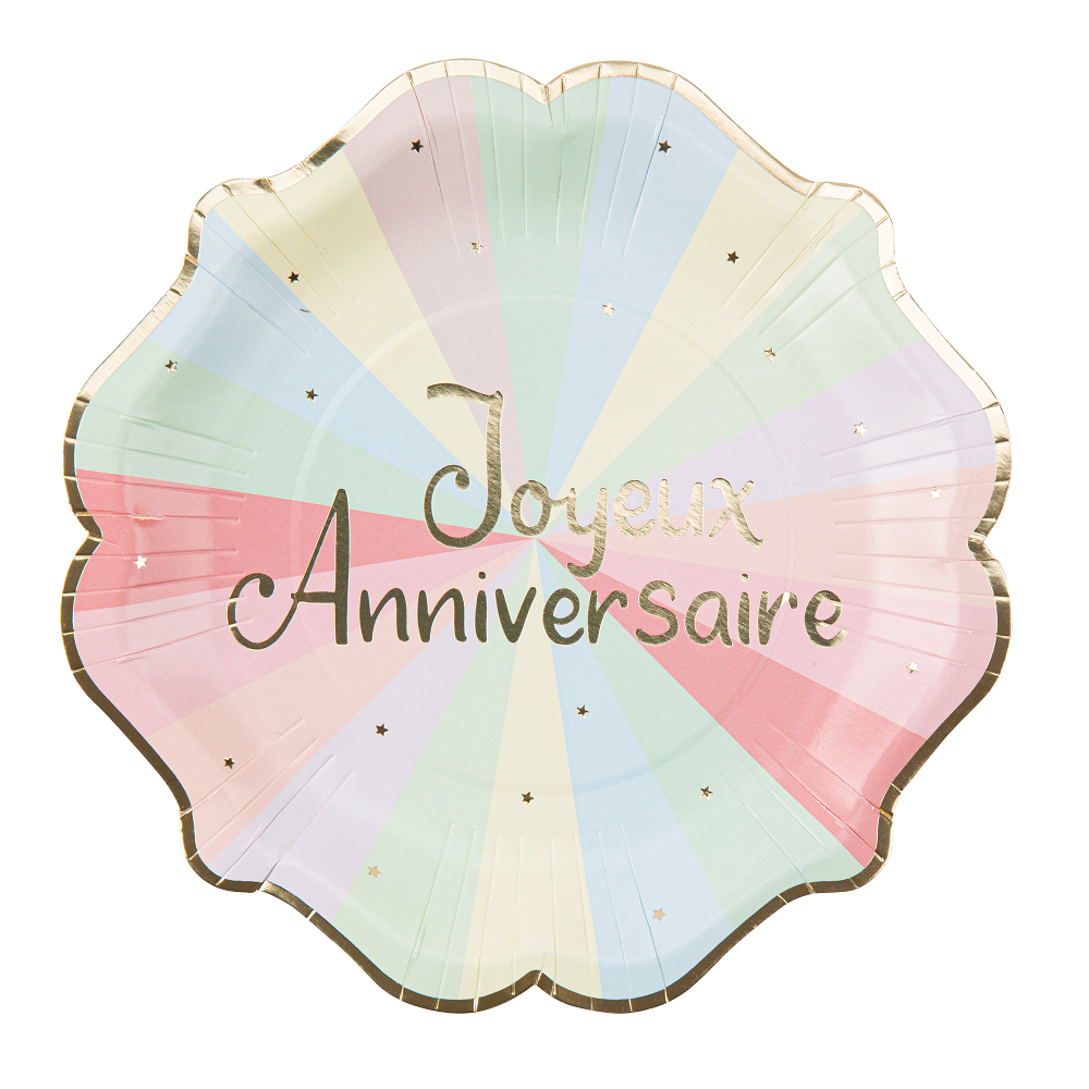 8 assiettes "summer vibes" - 23 cm