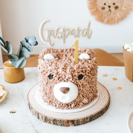 Cake topper anniversaire enfant avec prénom - Design By Hibrido