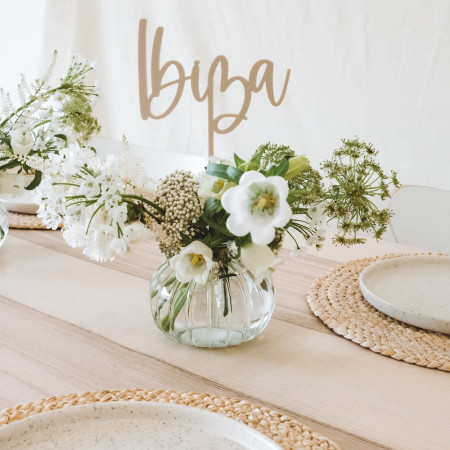 Vase boule en verre strié...