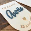 Kit pour guirlande de fanions personnalisable "1 an avec" - couleur et motif au choix