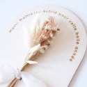 Panneau "Remerciements" personnalisable avec bouquet de fleurs séchées