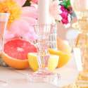 Bougeoir en verre "rose" - 11 cm