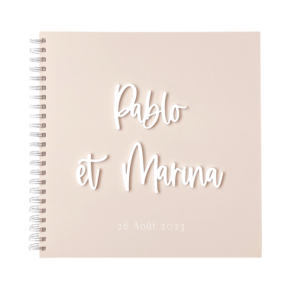 Livre d'or en plexiglas personnalisable "Sand"