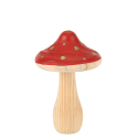 Champignon en bois rouge - 13.5 cm