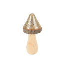 Champignon en bois "écorce et paillettes" - 11.5 cm