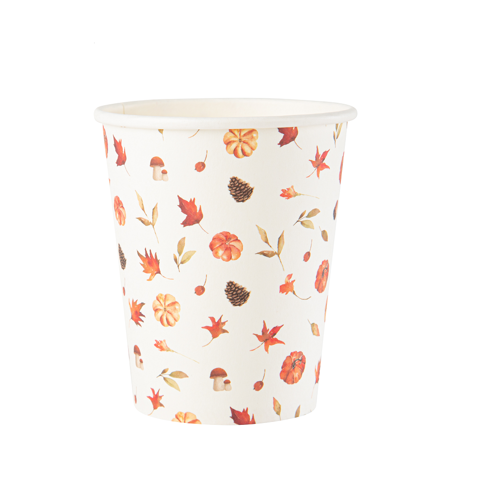 8 gobelets "forêt automnale"