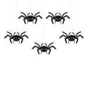 5 Décorations en papier - Araignées - noir
