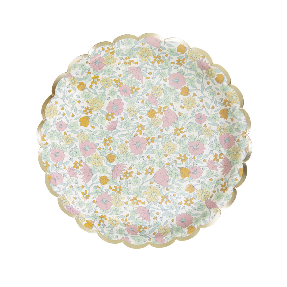 8 assiettes "liberty marguerite" - 23 cm
