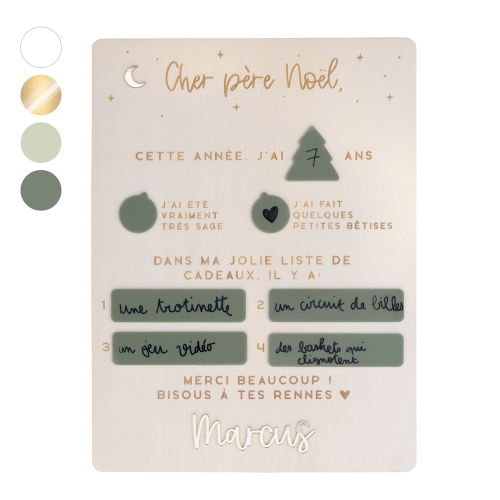 Grande pancarte personnalisable à remplir "Lettre au Père Noël"