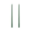 2 bougies cierge vert sauge - 30 cm
