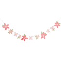 Guirlande de fleurs roses - 2 m