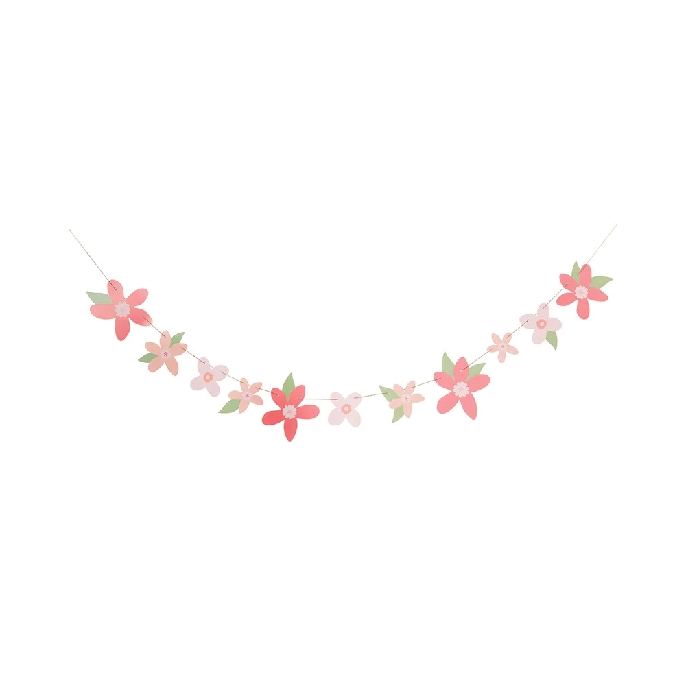 Guirlande de fleurs roses - 2 m